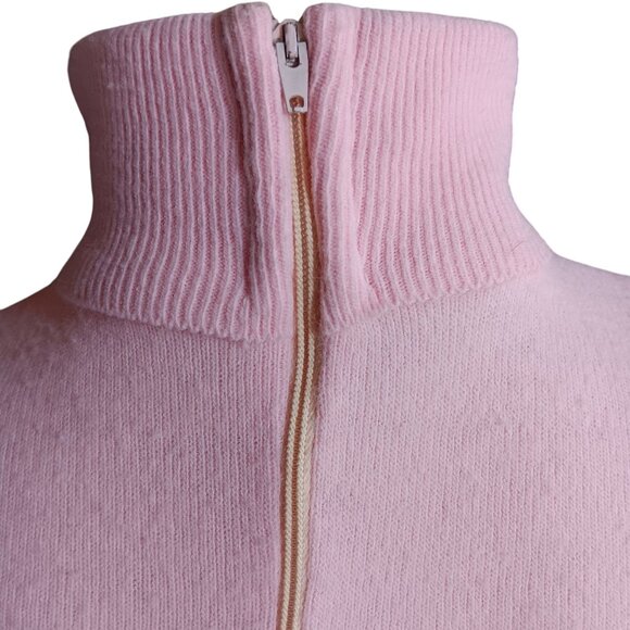 Vintage Women's Small Sweater Turtleneck Pink Back Zipper 1970's Soft Knit - Picture 4 of 7